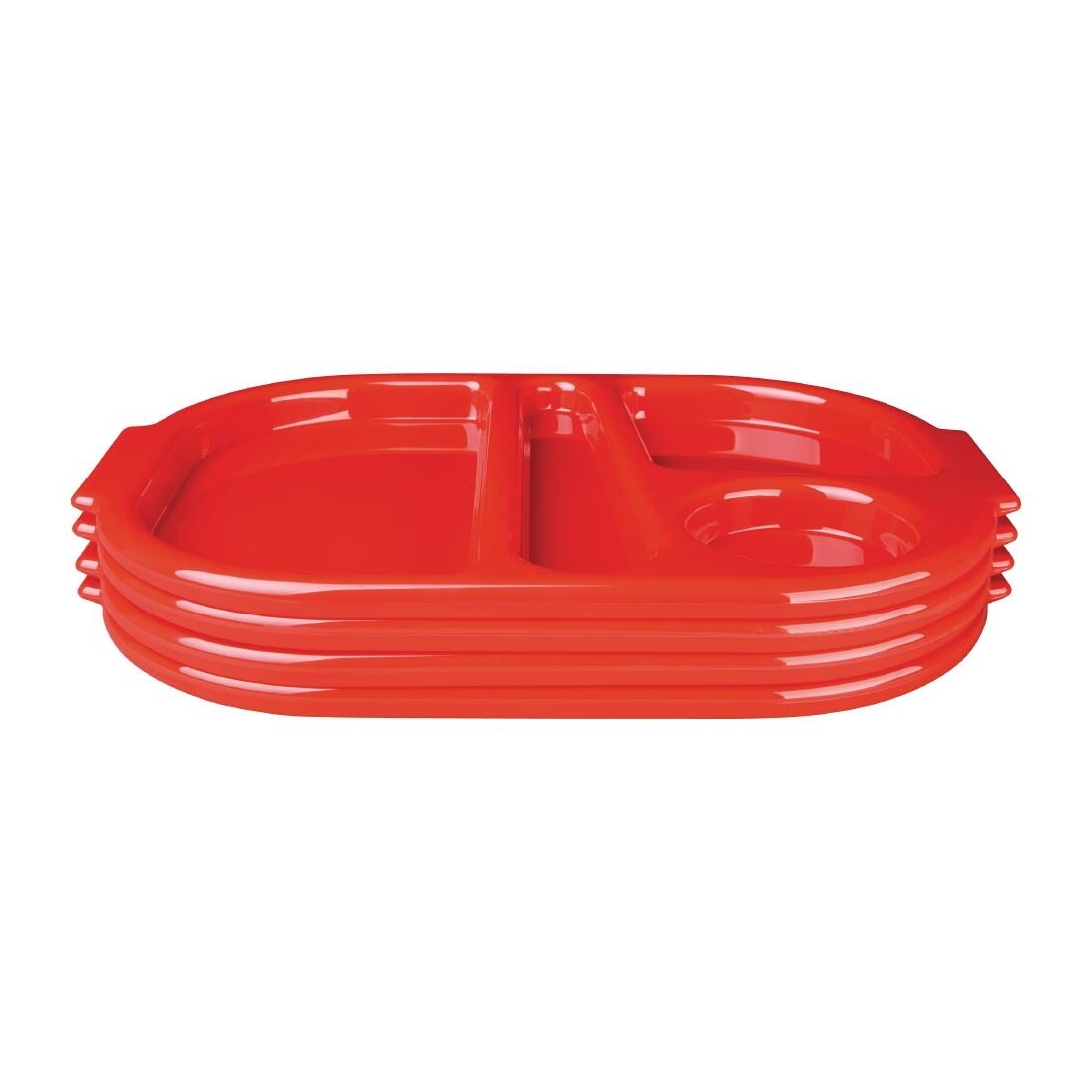 Kristallon Plastic Food Compartment Tray Small Red