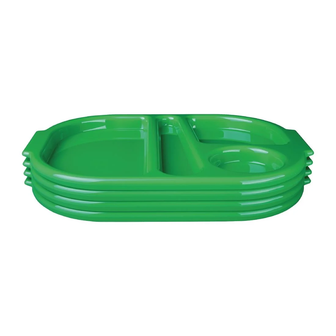 Kristallon Plastic Food Compartment Tray Large Green