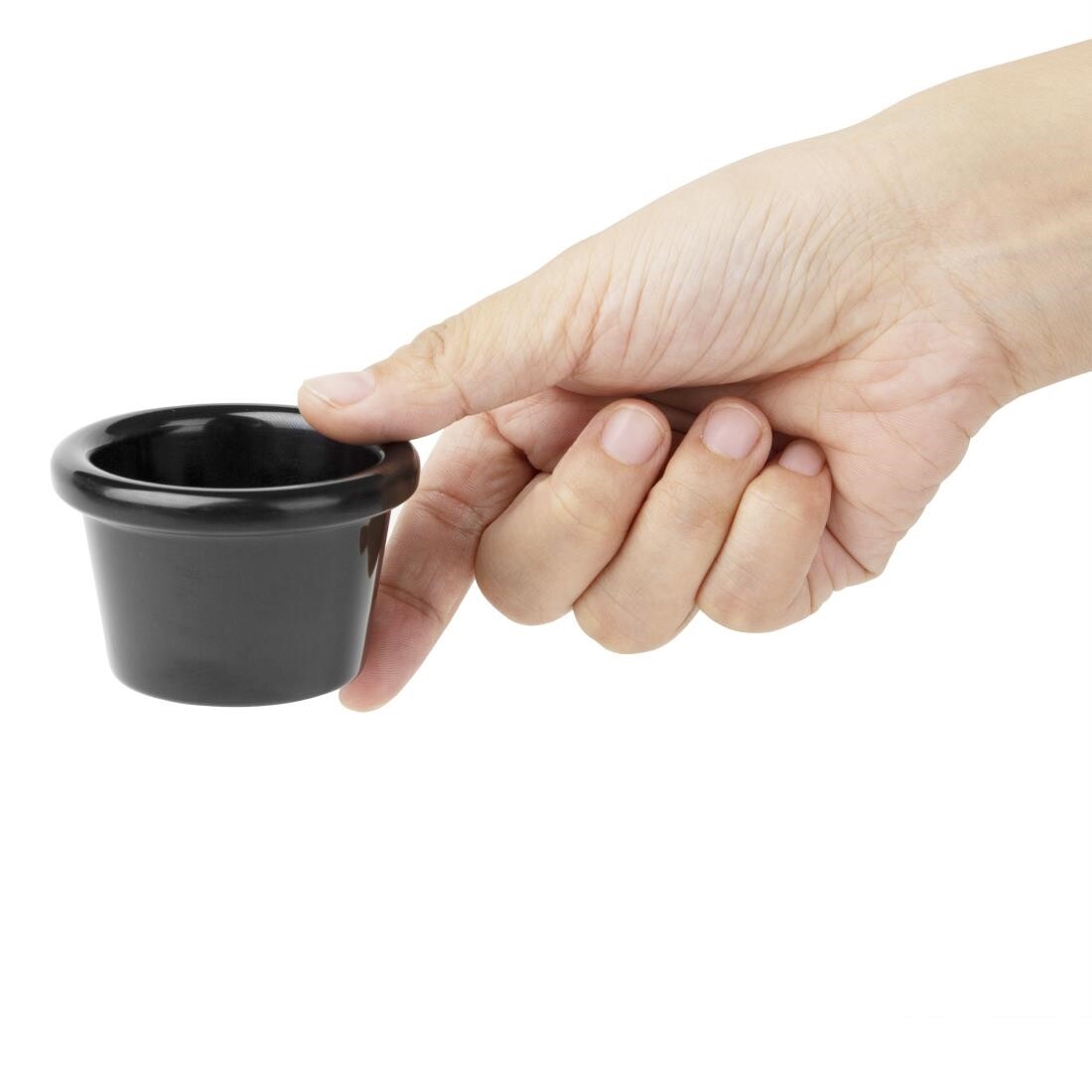 Kristallon Melamine Plain Ramekins Black 63mm