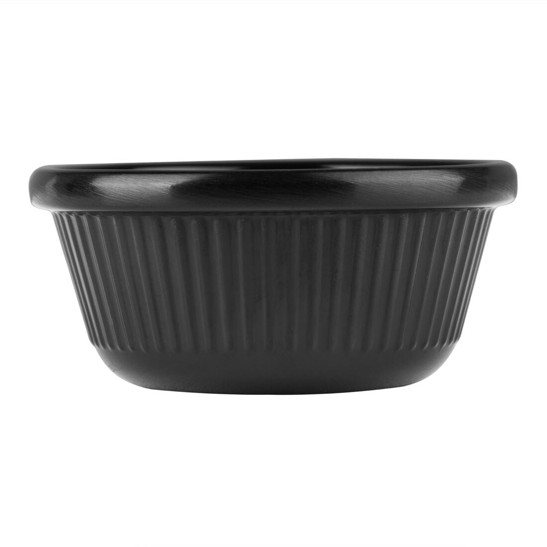 Kristallon Melamine Fluted Ramekins Black 57mm