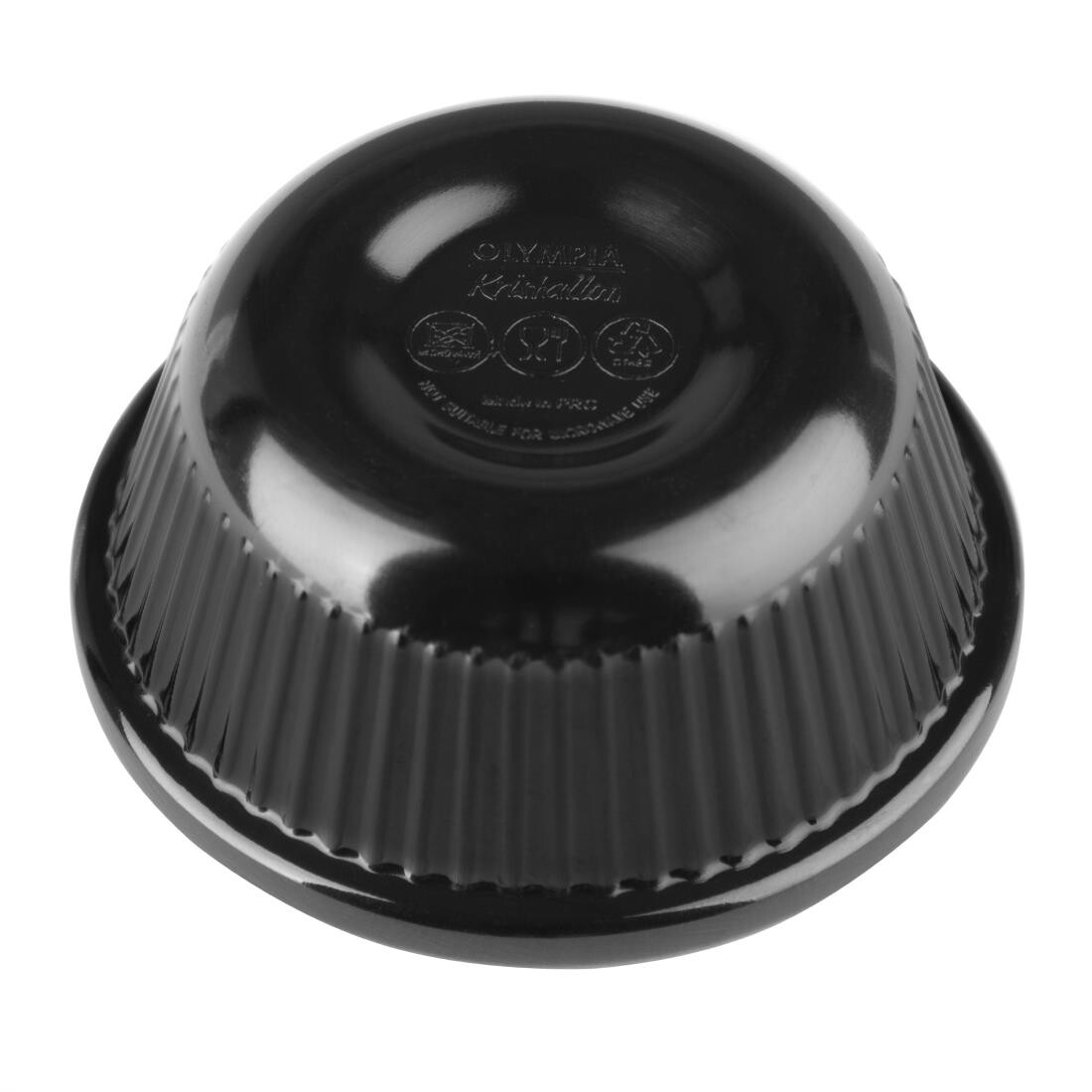 Kristallon Melamine Fluted Ramekins Black 57mm