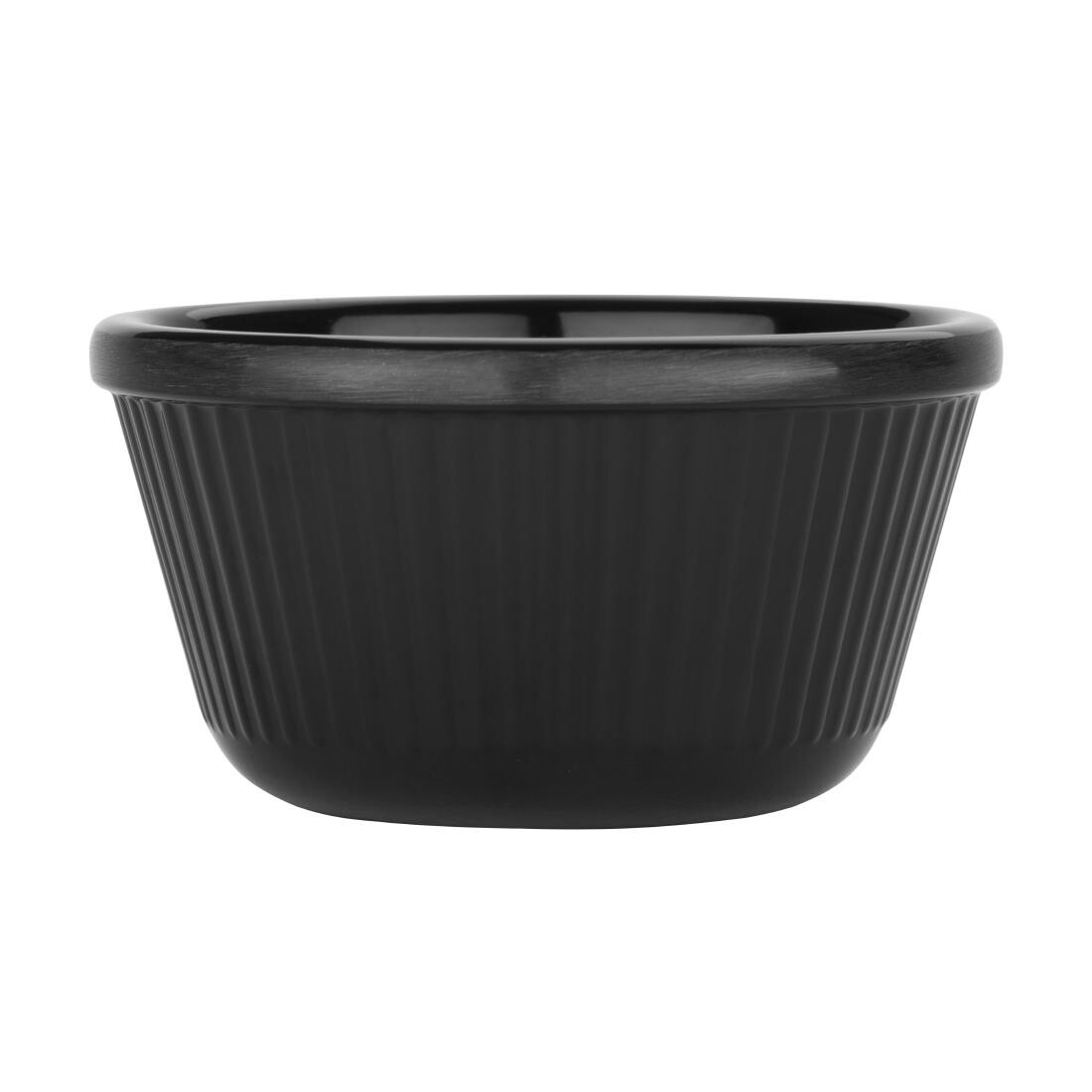 Kristallon Melamine Fluted Ramekins Black 89mm