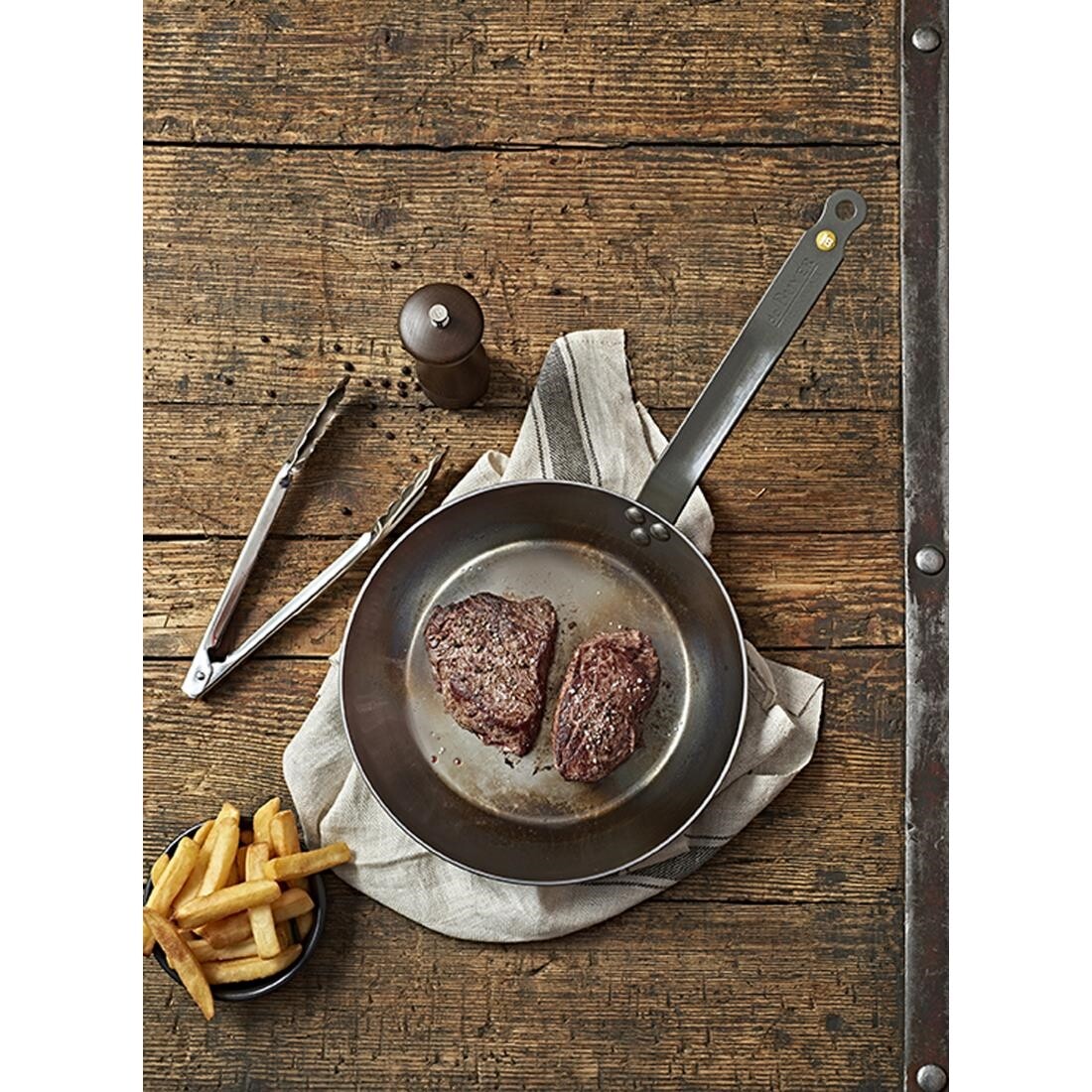 De Buyer Mineral B Black Iron Induction Frying Pan 200mm