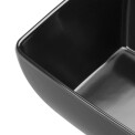 Curved Black Melamine Bowl 8in