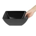 Curved Black Melamine Bowl 11in