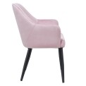 Bolero Lia Velvet Effect Chairs Dusty Pink (Set of 2)