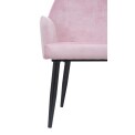Bolero Lia Velvet Effect Chairs Dusty Pink (Set of 2)