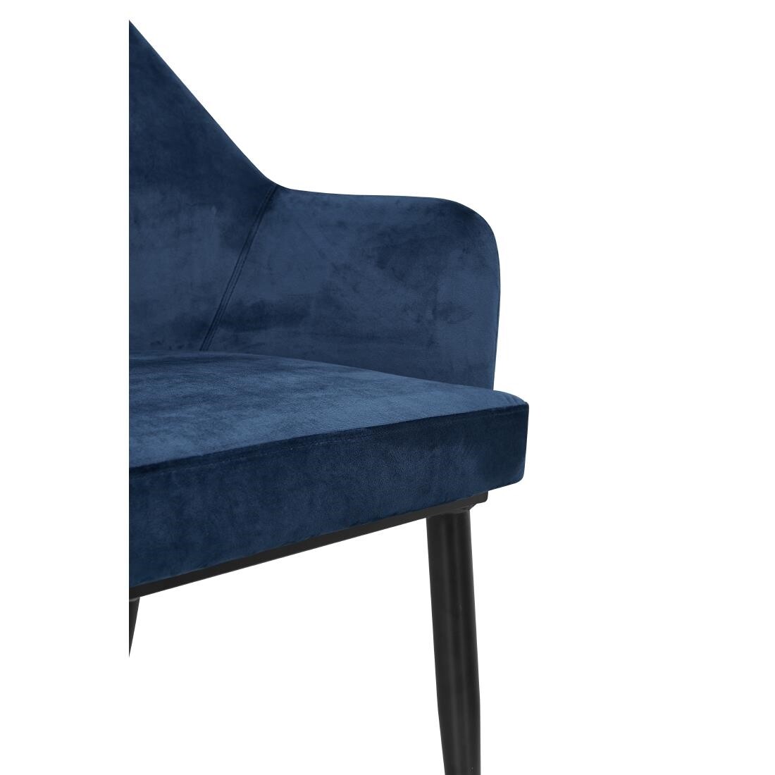 Bolero Lia Velvet Effect Chairs Dark Navy (Set of 2)