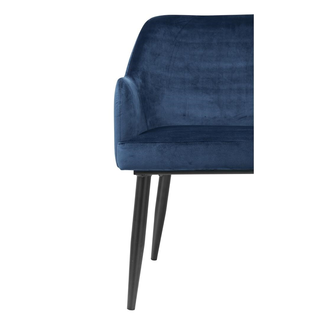 Bolero Lia Velvet Effect Chairs Dark Navy (Set of 2)