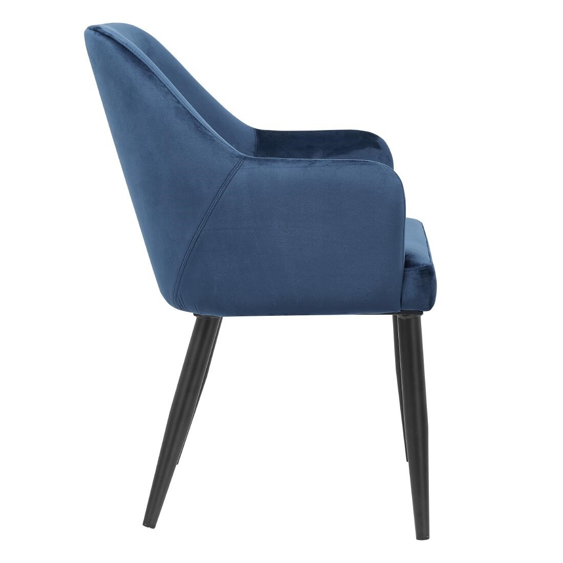 Bolero Lia Velvet Effect Chairs Dark Navy (Set of 2)