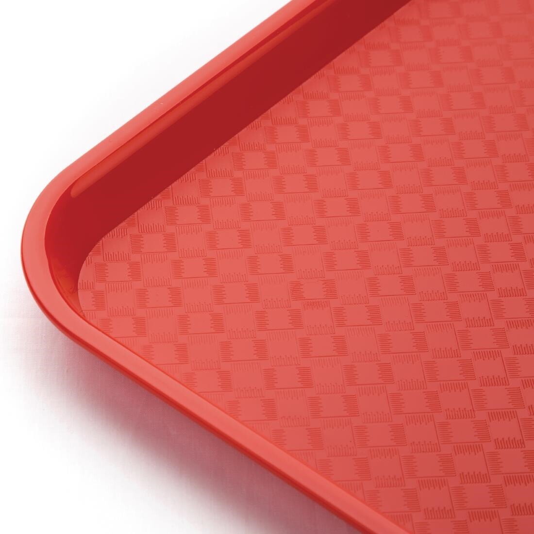 Kristallon Plastic Fast Food Tray Red Small