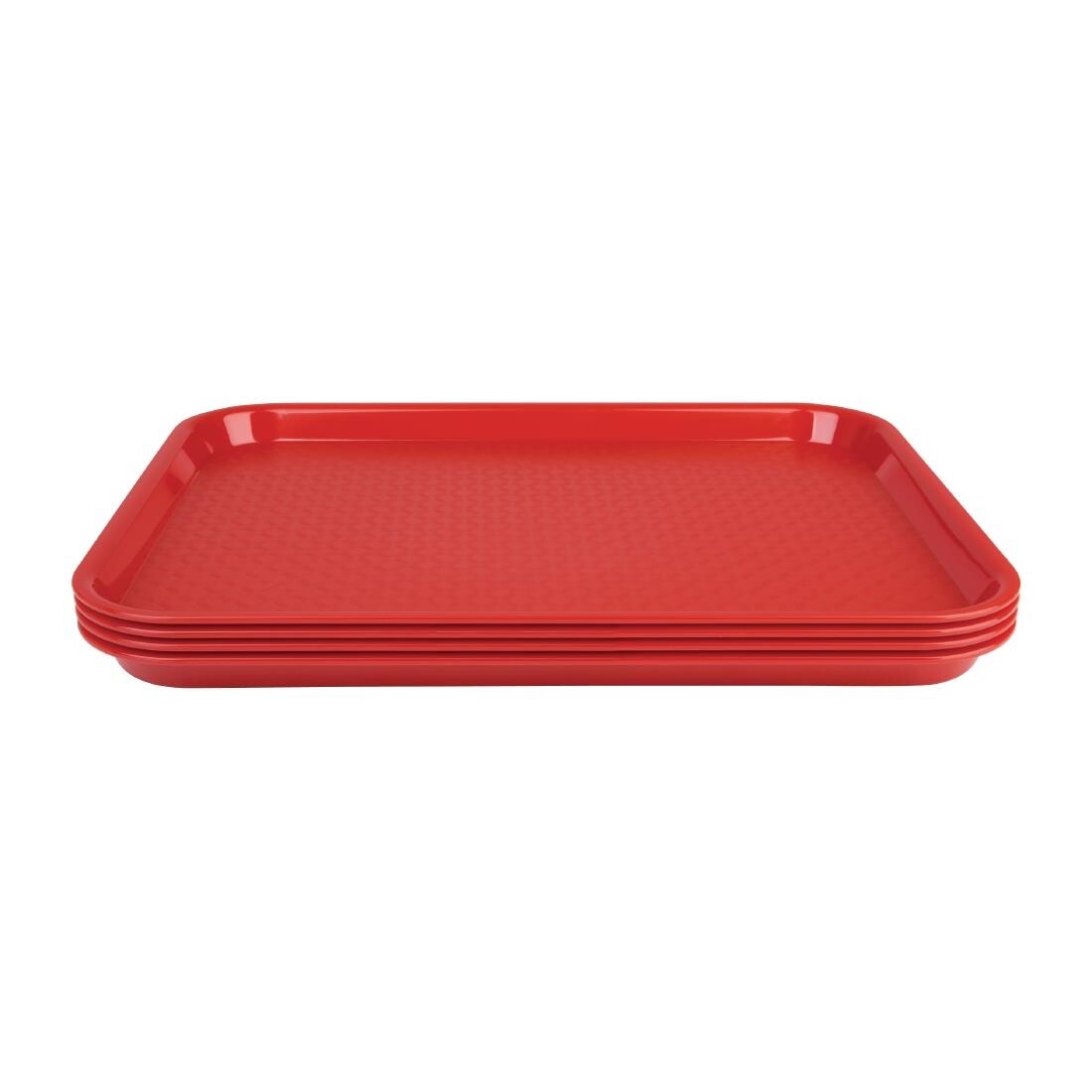 Kristallon Plastic Fast Food Tray Red Small