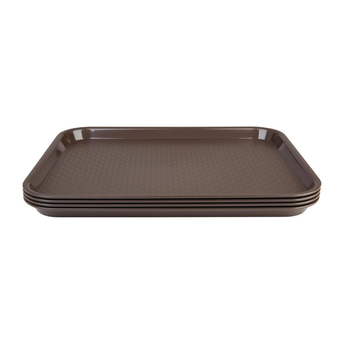 Kristallon Plastic Fast Food Tray Brown Small
