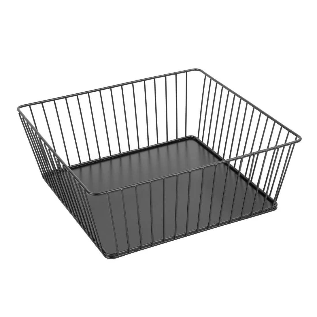 Olympia Wire Food Display Tray Square Black 280x280x100mm - Image 1