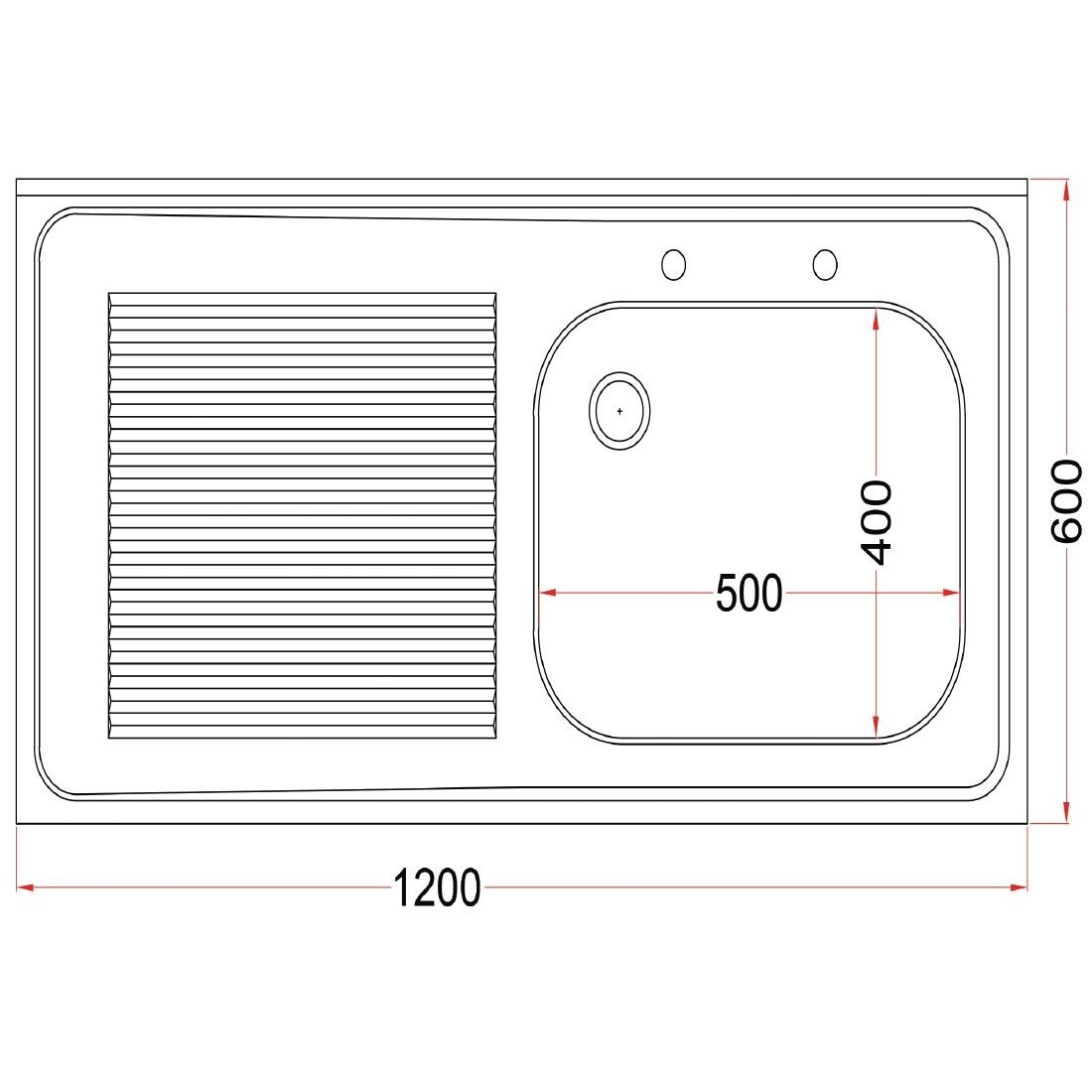 Holmes Fully Assembled Stainless Steel Sink Left Hand Drainer 1200mm