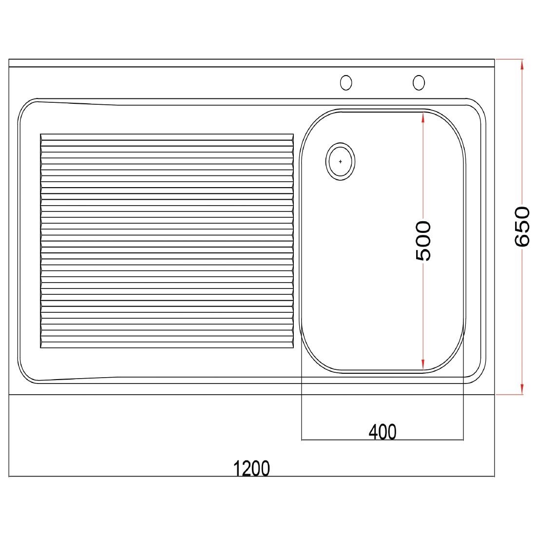 Holmes Fully Assembled Stainless Steel Sink Left Hand Drainer 1200mm