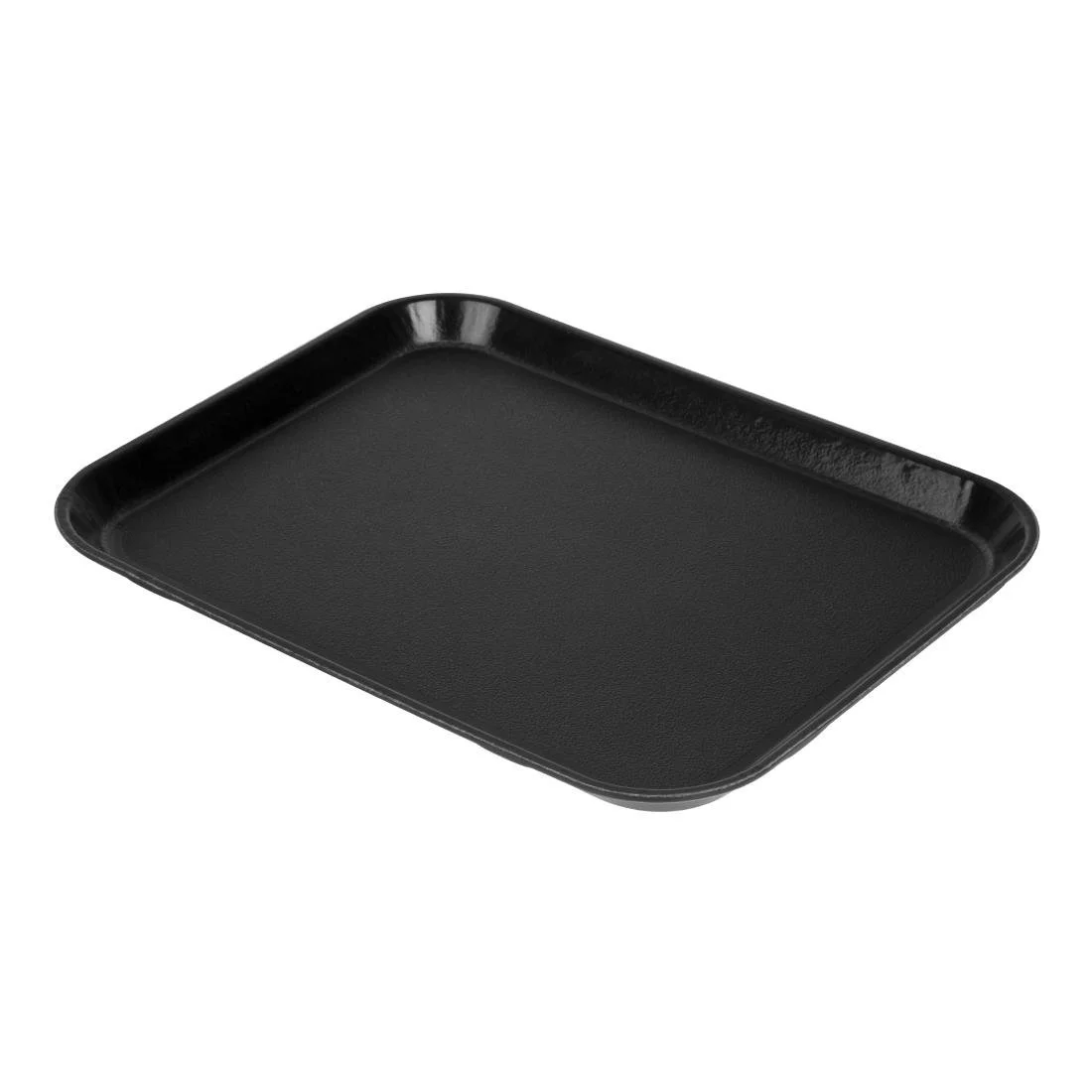Cambro EpicTread Fibreglass Rectangular Non-Slip Tray Black 350mm - Image 1