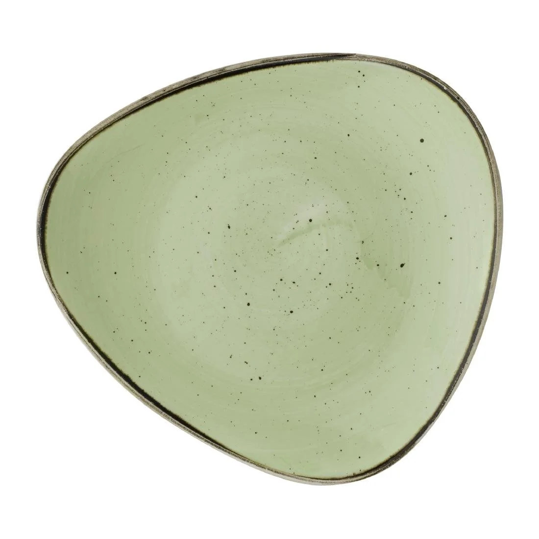Churchill Stonecast Sage Green Triangle Plates 229mm (12 Pack) - Image 1