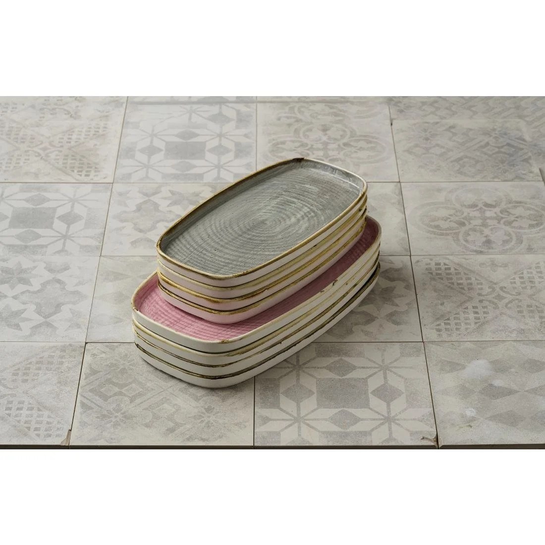 Churchill Stonecast Petal Pink Chefs' Walled Oblong Plates 350mm (6 Pack) - Image 3