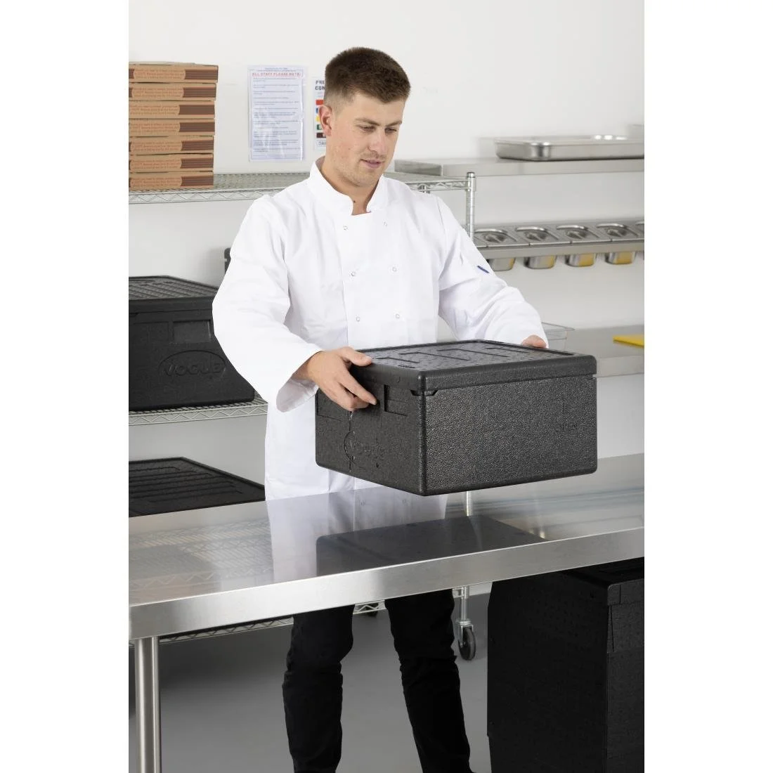 Vogue Insulated EPP Pizza Storage & Food Transport Box 22Ltr 4 Pizza Capacity - Image 8