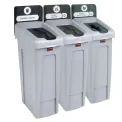Rubbermaid Slim Jim Three Stream Recycling Station 3x 87Ltr - Image 2