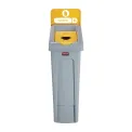 Rubbermaid Slim Jim Plastic Recycling Station Yellow 87Ltr - Image 2