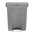 Rubbermaid Slim Jim Front Step-On Pedal Bin Grey 30Ltr - Image 1