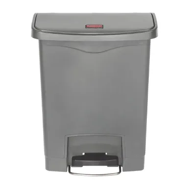 Rubbermaid Slim Jim Front Step-On Pedal Bin Grey 30Ltr