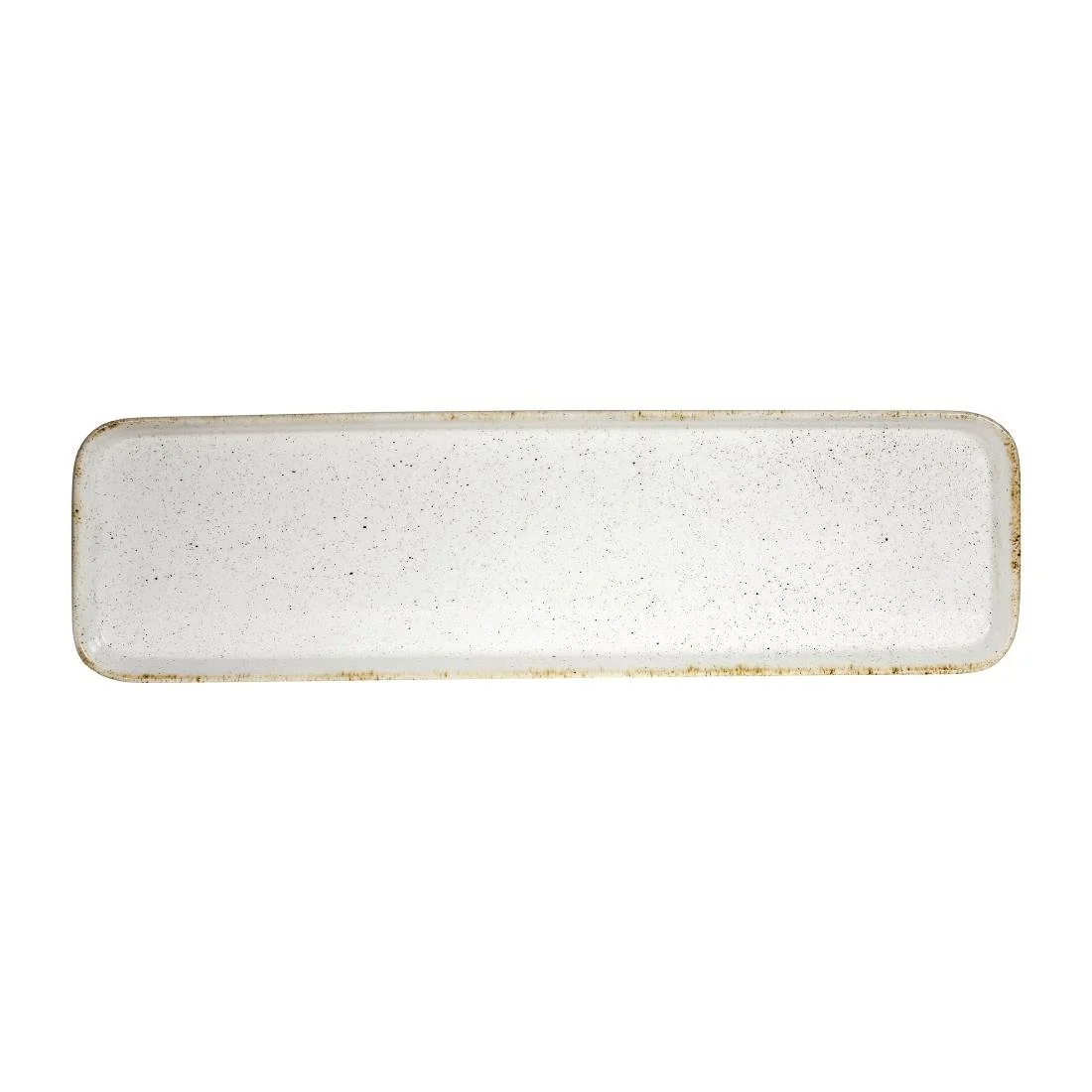 Churchill Stonecast Hints Rectangular Flat Trays Barley White 150 x 530mm (4 Pack) - Image 1