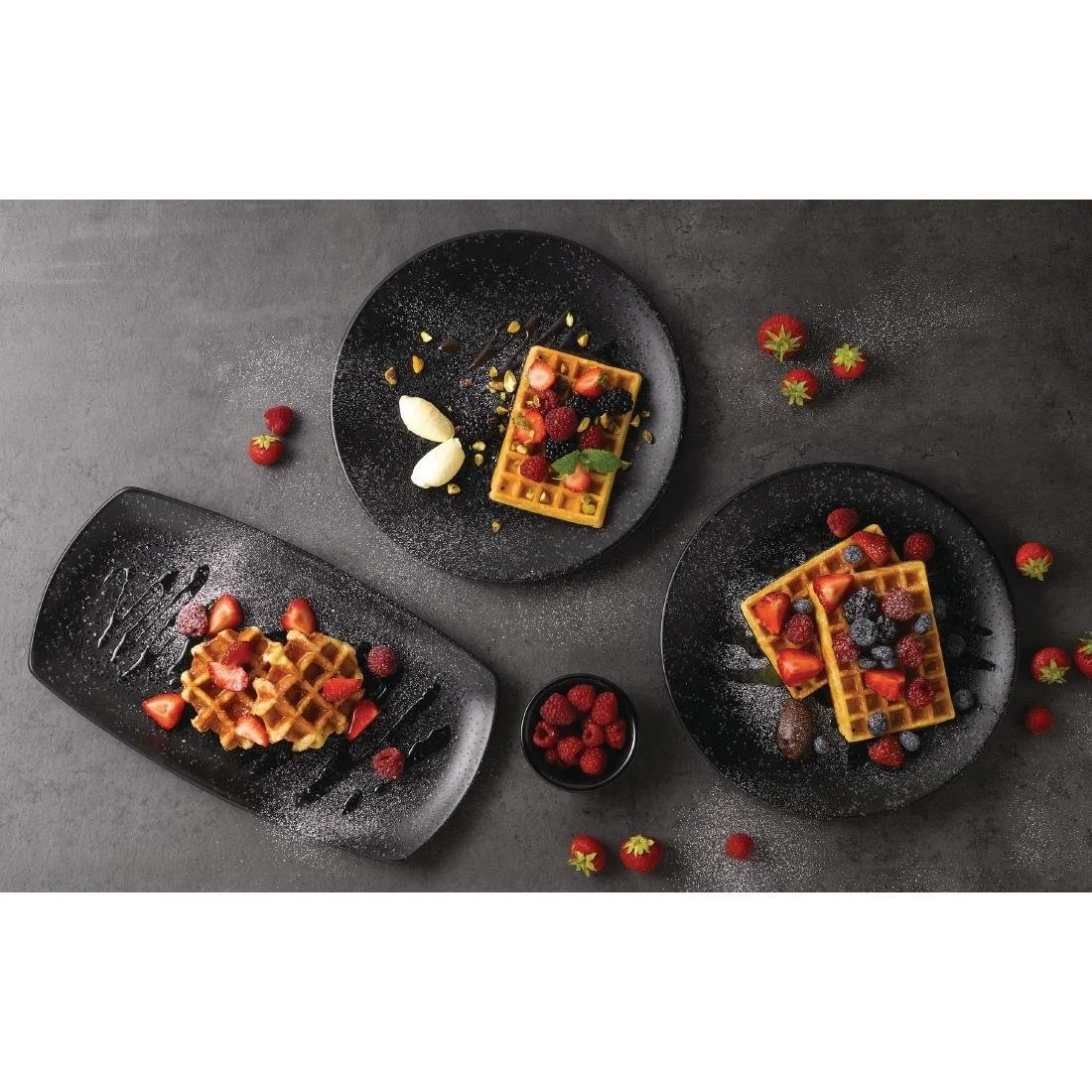 Churchill Menu Shades Caldera Ash Rectangular Plates 190mm (6 Pack) - Image 2