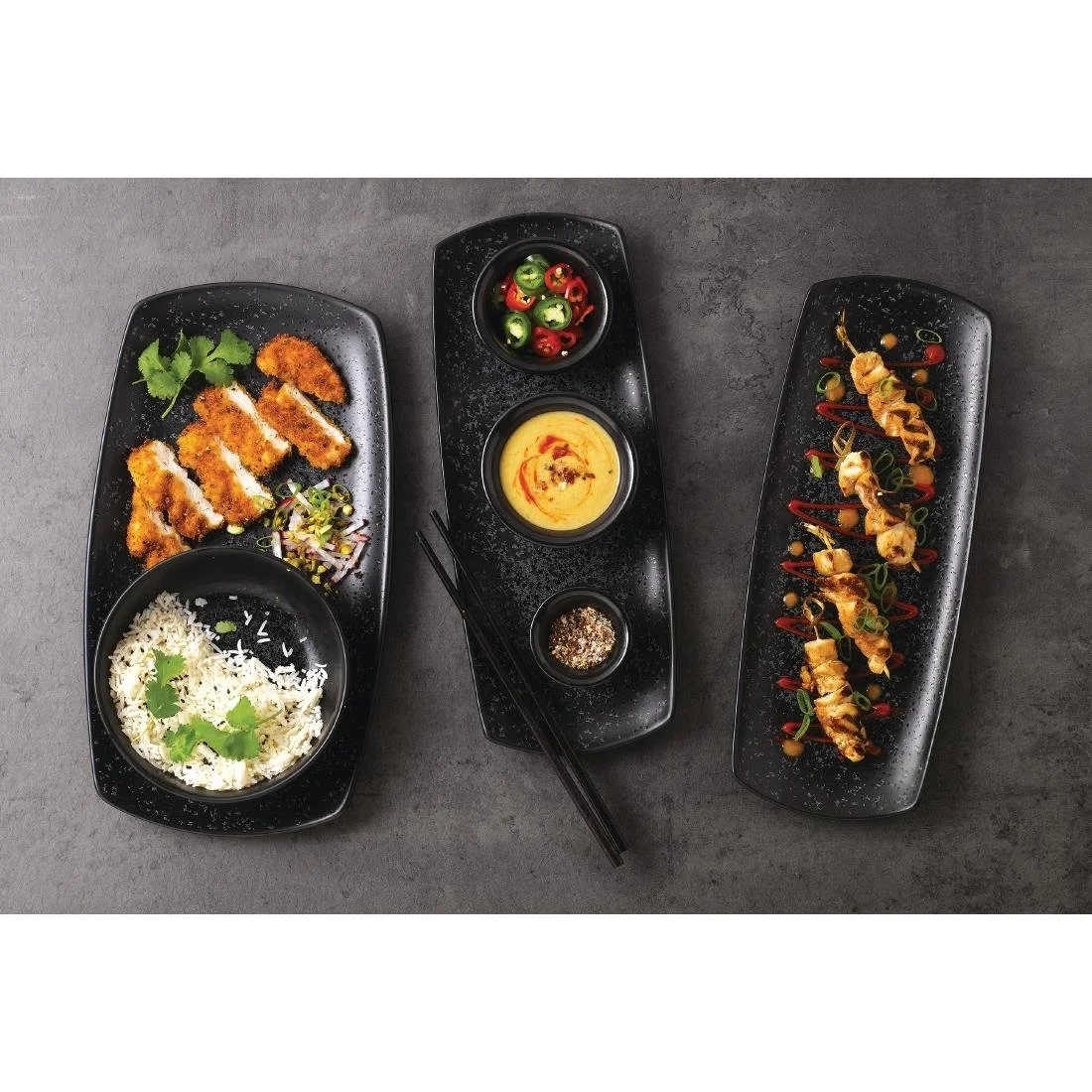 Churchill Menu Shades Caldera Ash Rectangular Plates 190mm (6 Pack) - Image 3