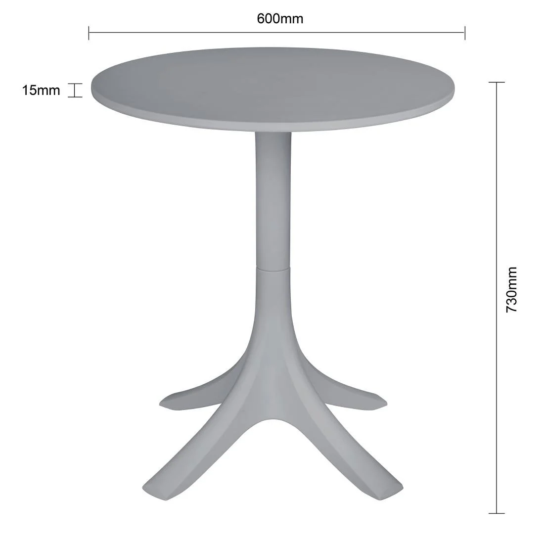 Bolero Lorenzo 600mm Round Café Table - Medium Grey - Image 3