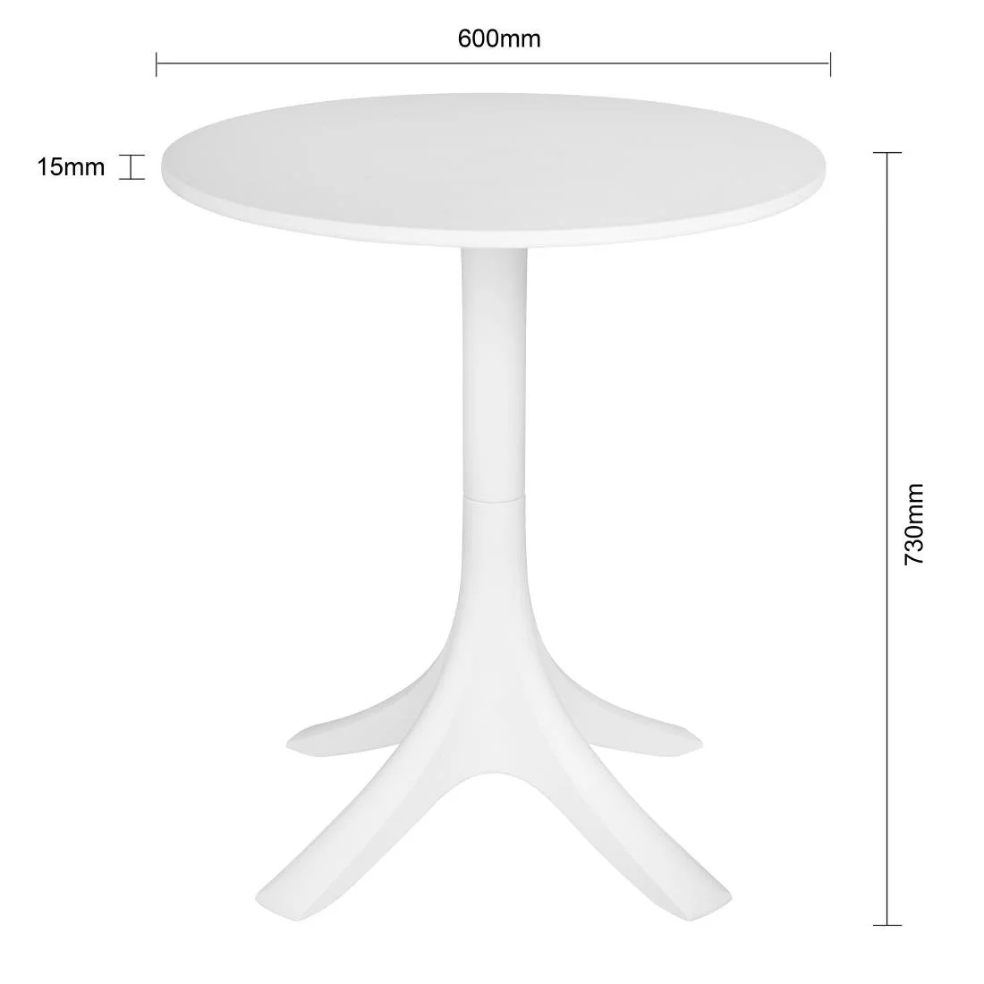 Bolero Mateo 600mm Round Café Table - White - Image 3