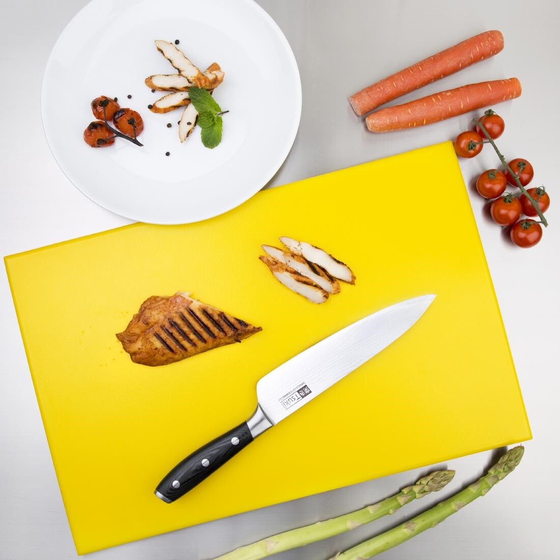 Hygiplas Anti Microbial High Density Yellow Chopping Board