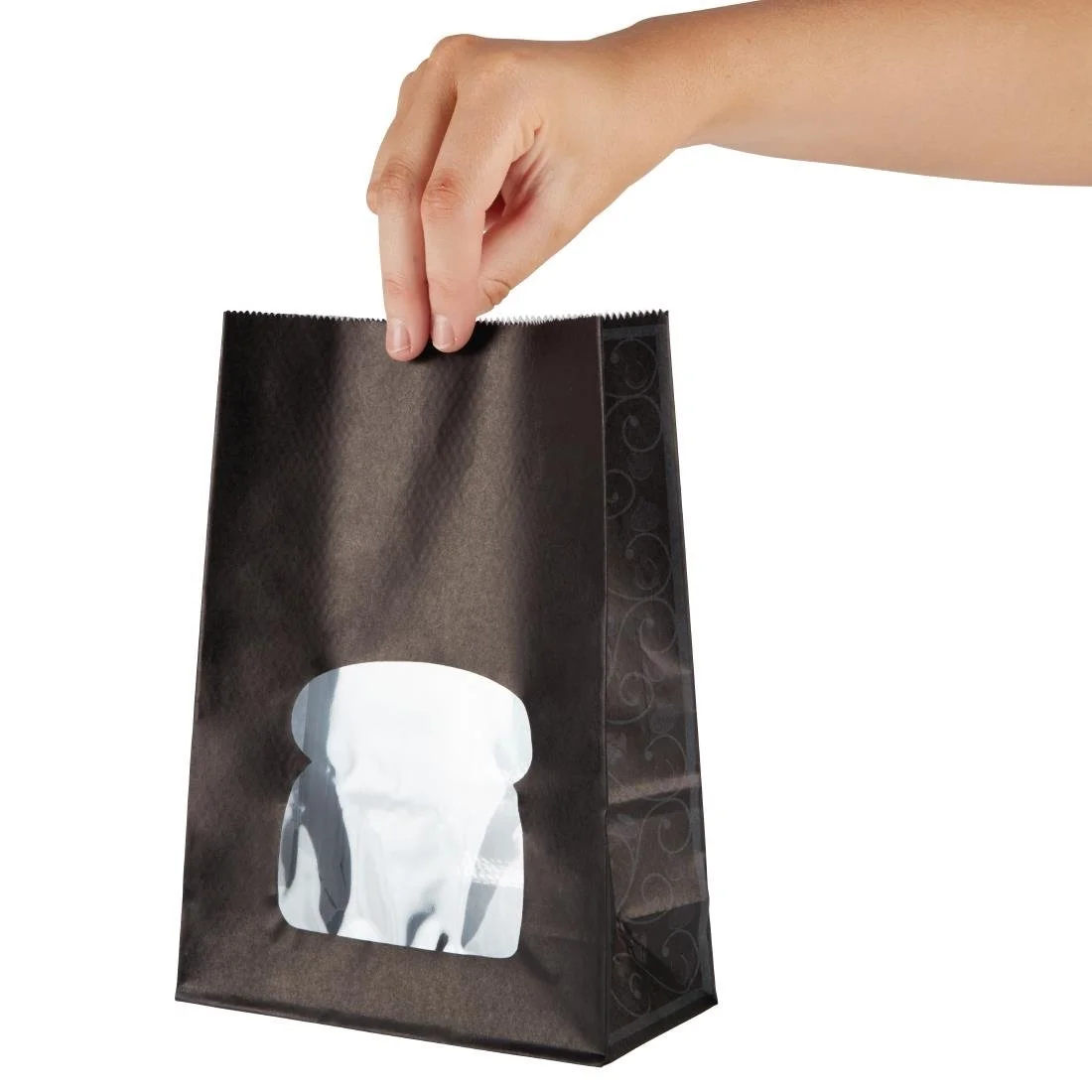 Colpac Recyclable Paper Sandwich Bags With Window Black (250 Pack) - Image 3