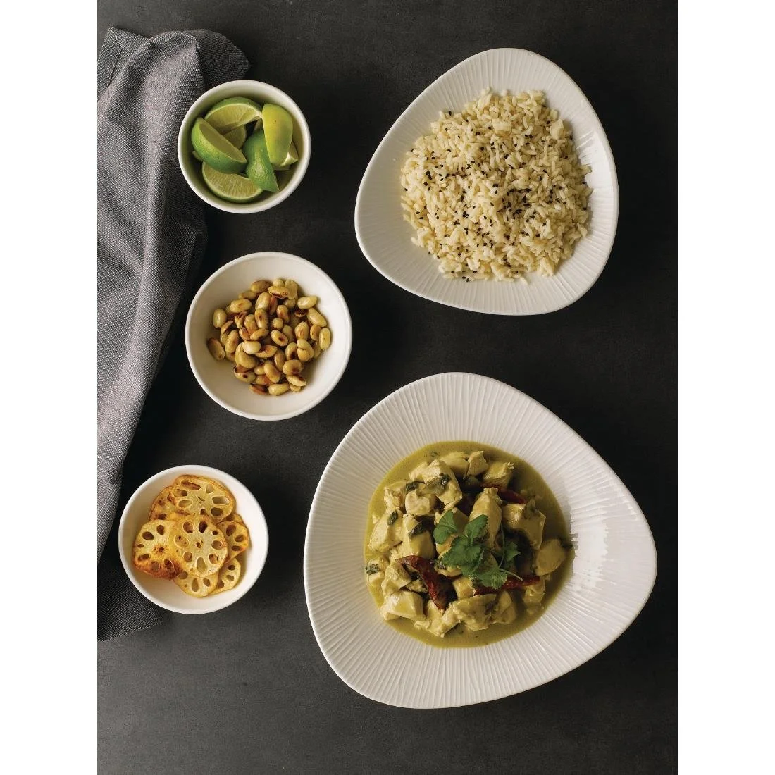 Churchill Bamboo Triangle Shallow Bowls 272mm (12 Pack) - Image 2