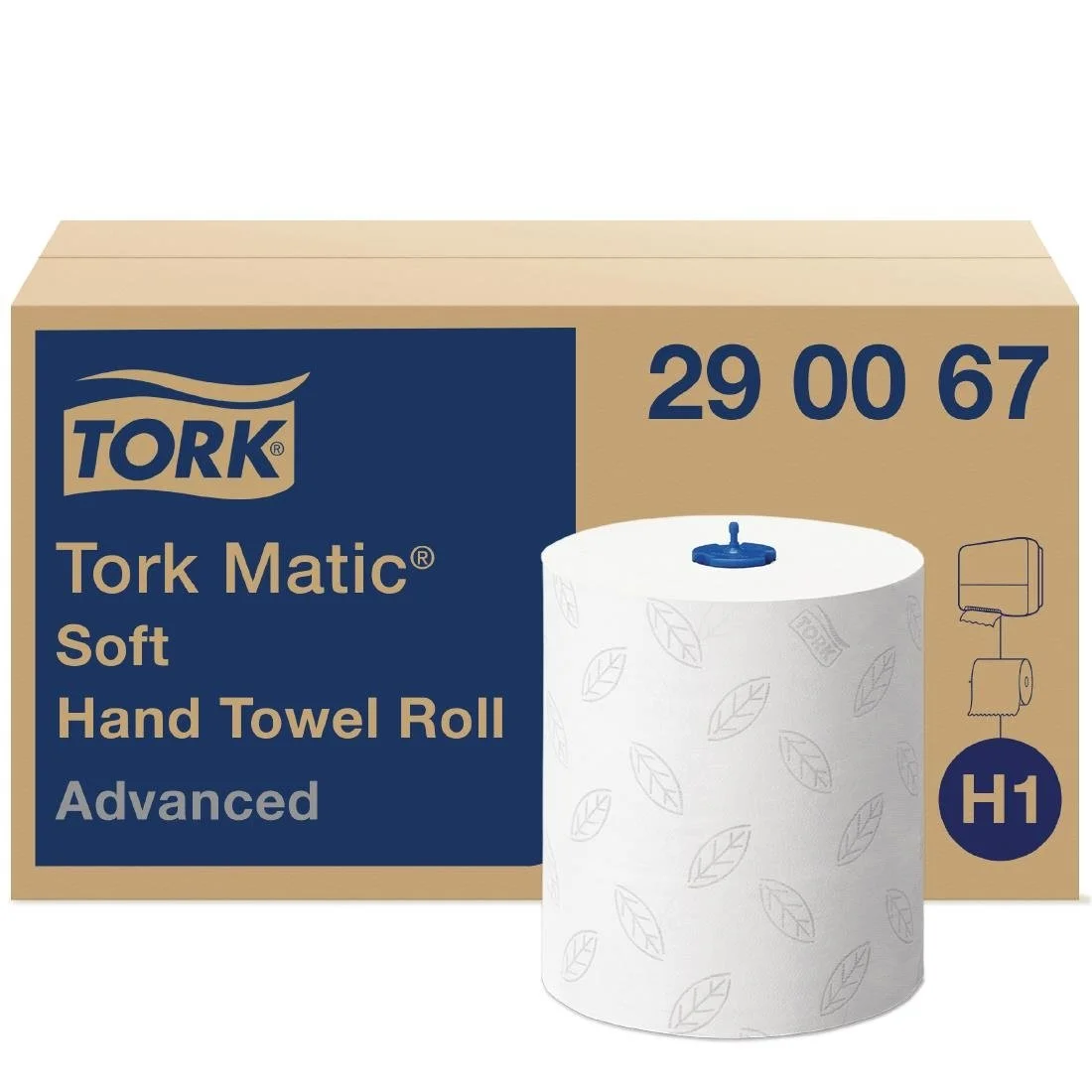 Tork Matic Soft Paper Hand Towels White with Grey Leaf H1 (6 Pack) - Image 2