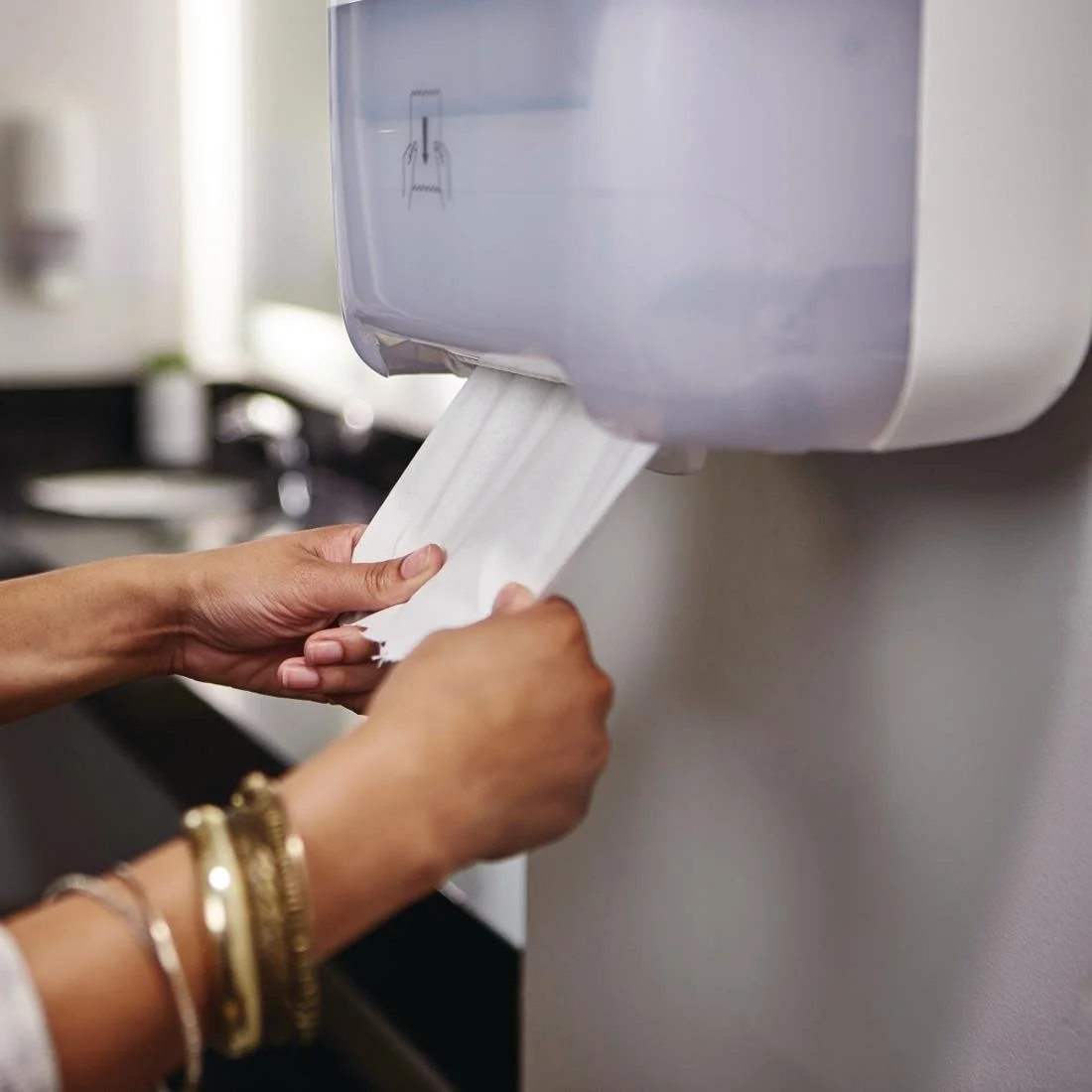 Tork Matic Soft Paper Hand Towels White with Grey Leaf H1 (6 Pack) - Image 4