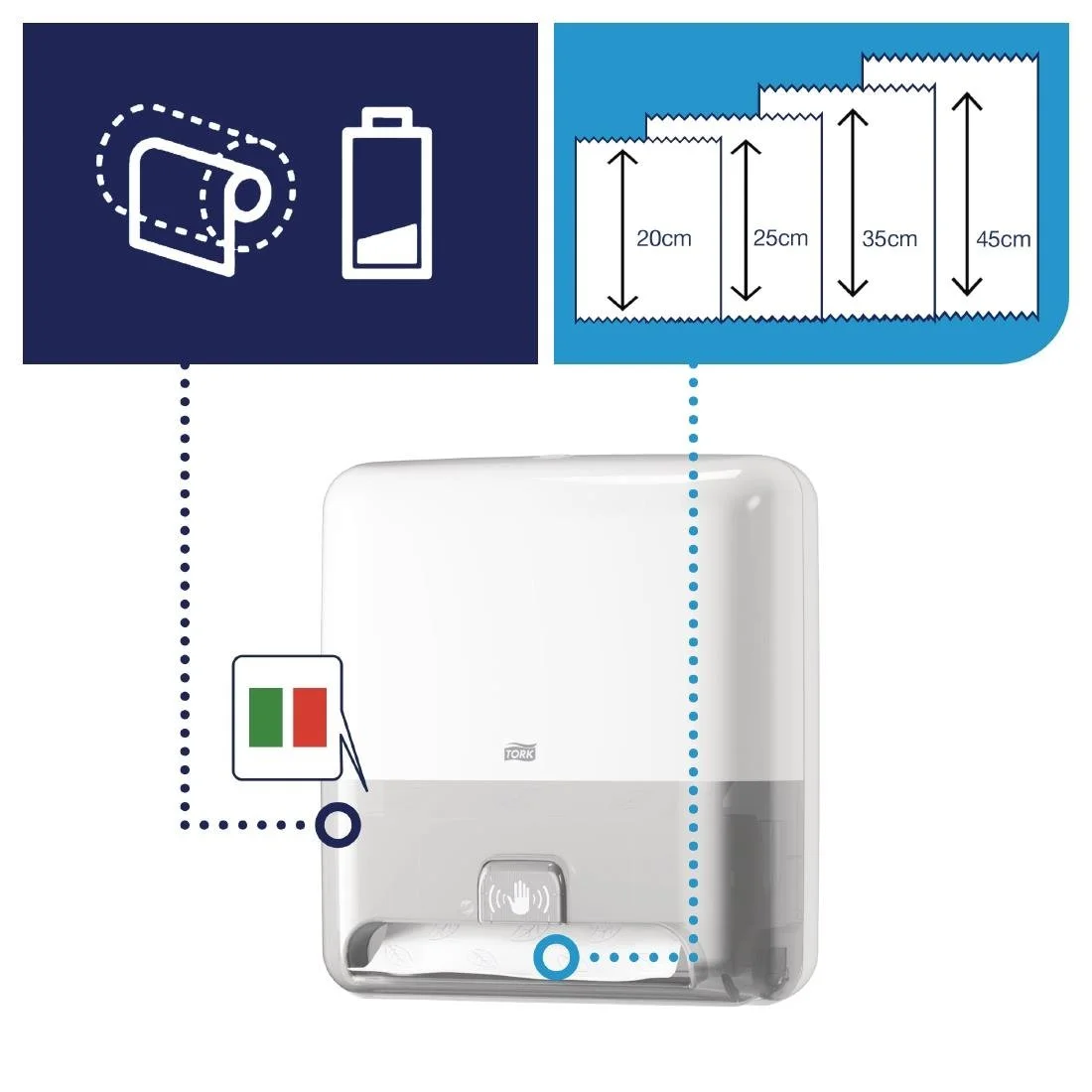 Tork Matic Automatic Hand Towel Roll Dispenser White H1 - Image 2