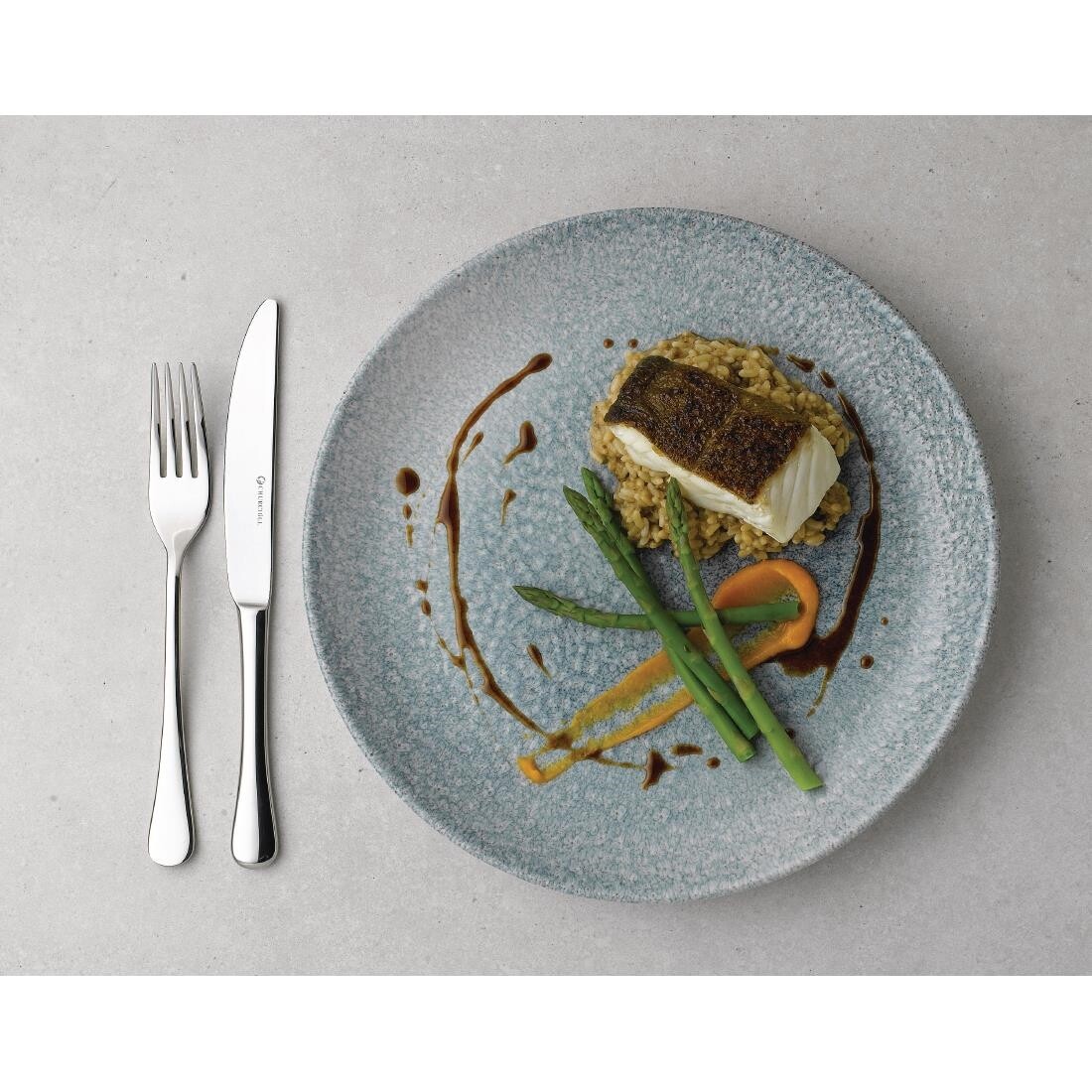 Churchill Studio Prints Raku Round Coupe Bowl Topaz Blue 248mm