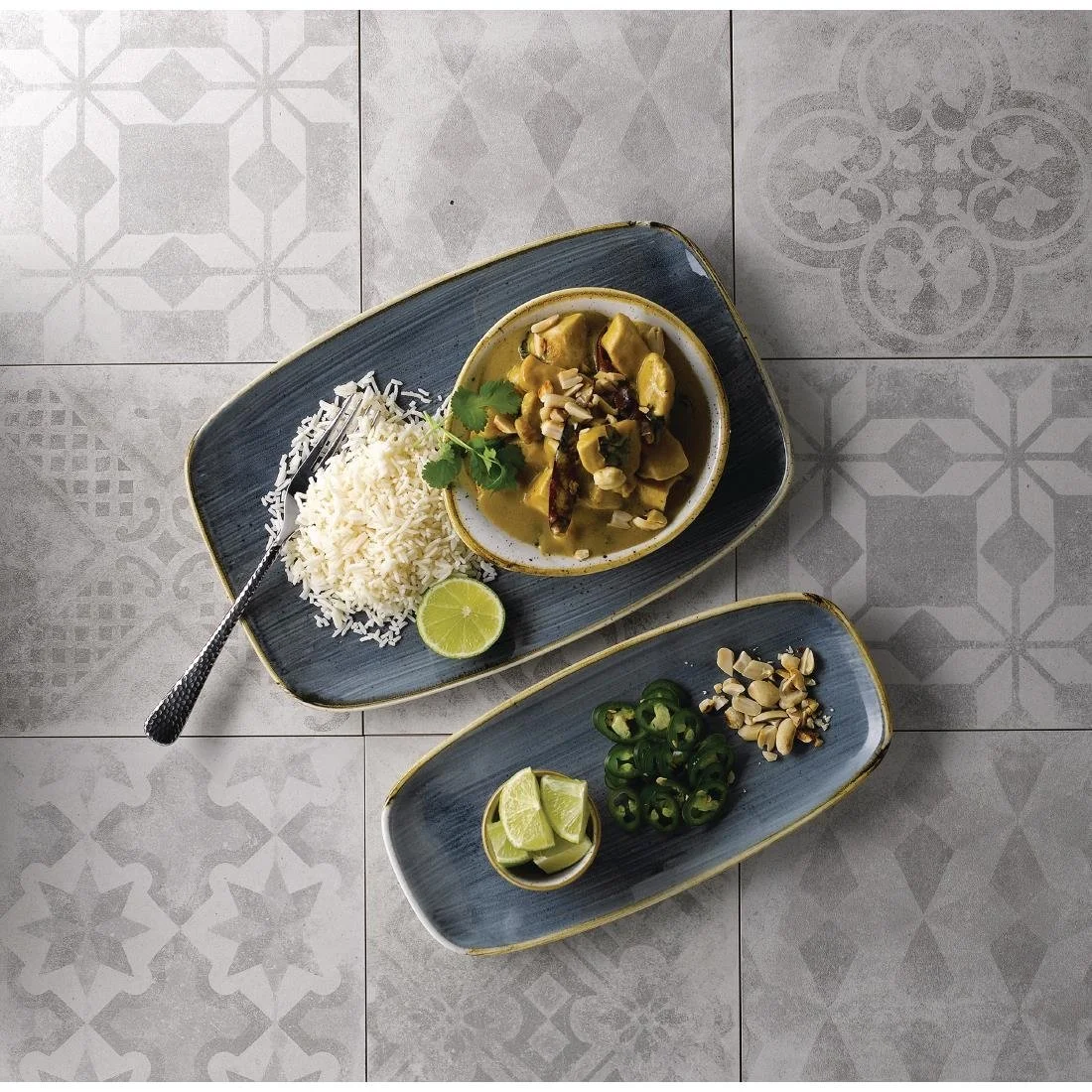 Churchill Stonecast No. 8 Oblong Chefs Plates 300 x 199mm Blueberry (6 Pack) - Image 3