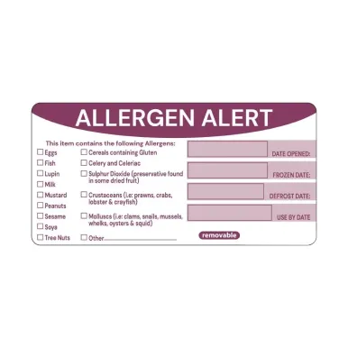 Hygiplas Removable Allergen Alert Food Labels (250 Pack)
