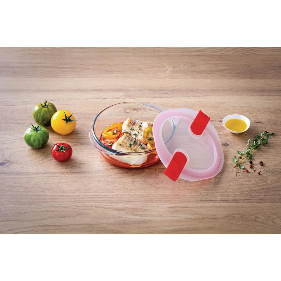 Pyrex Cook and Heat Round Dish with Lid 350ml - Image 7