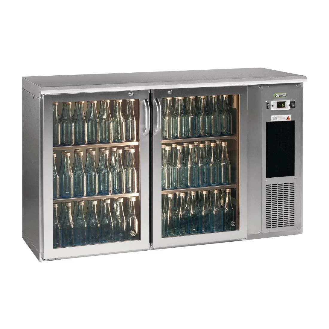 Gamko E3 Bottle Cooler 2 Hinged Glass Doors Stainless Steel 364Ltr