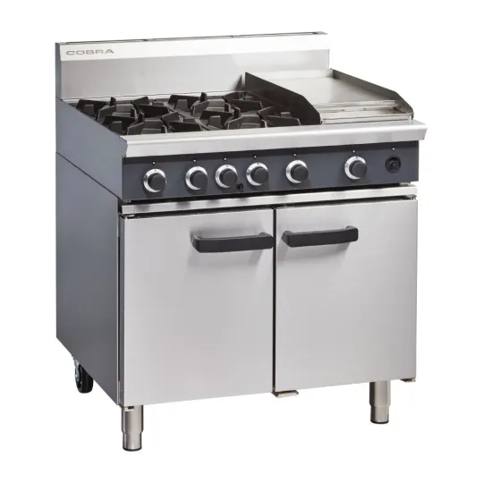 Blue Seal Cobra Gas Range 4 Burner Static Oven with Griddle CR9C