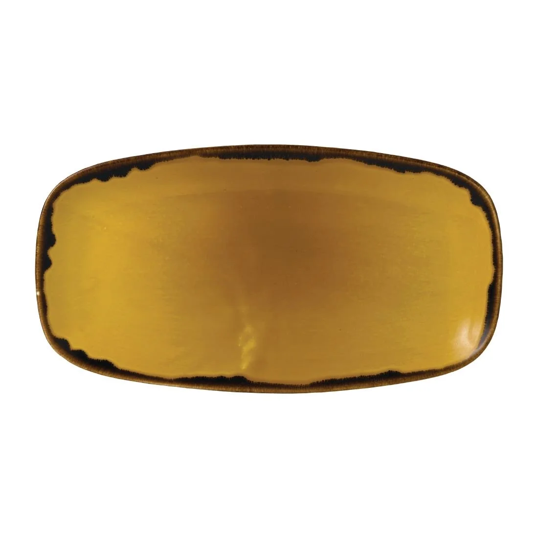 Dudson Harvest Chefs' Oblong Plates Mustard 355x189mm (6 Pack) - Image 1