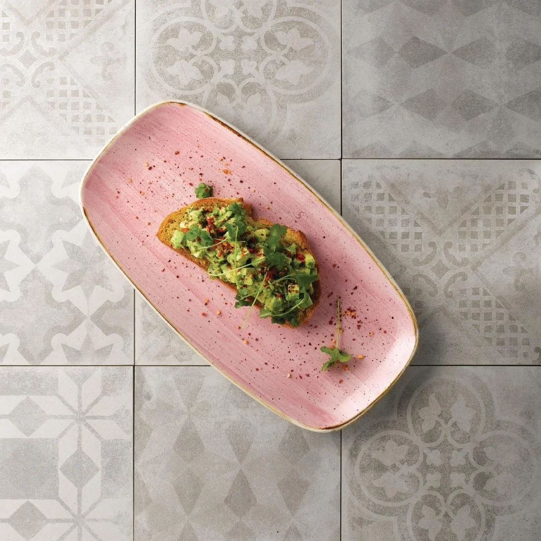 Churchill Stonecast Oblong Plates No. 4 Petal Pink 355x189mm (6 Pack) - Image 2