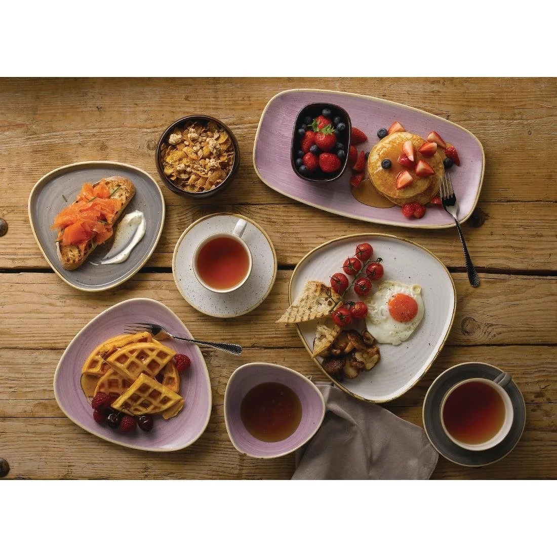 Churchill Stonecast Barley White Triangle Walled Chefs Plates 260mm (6 Pack) - Image 4