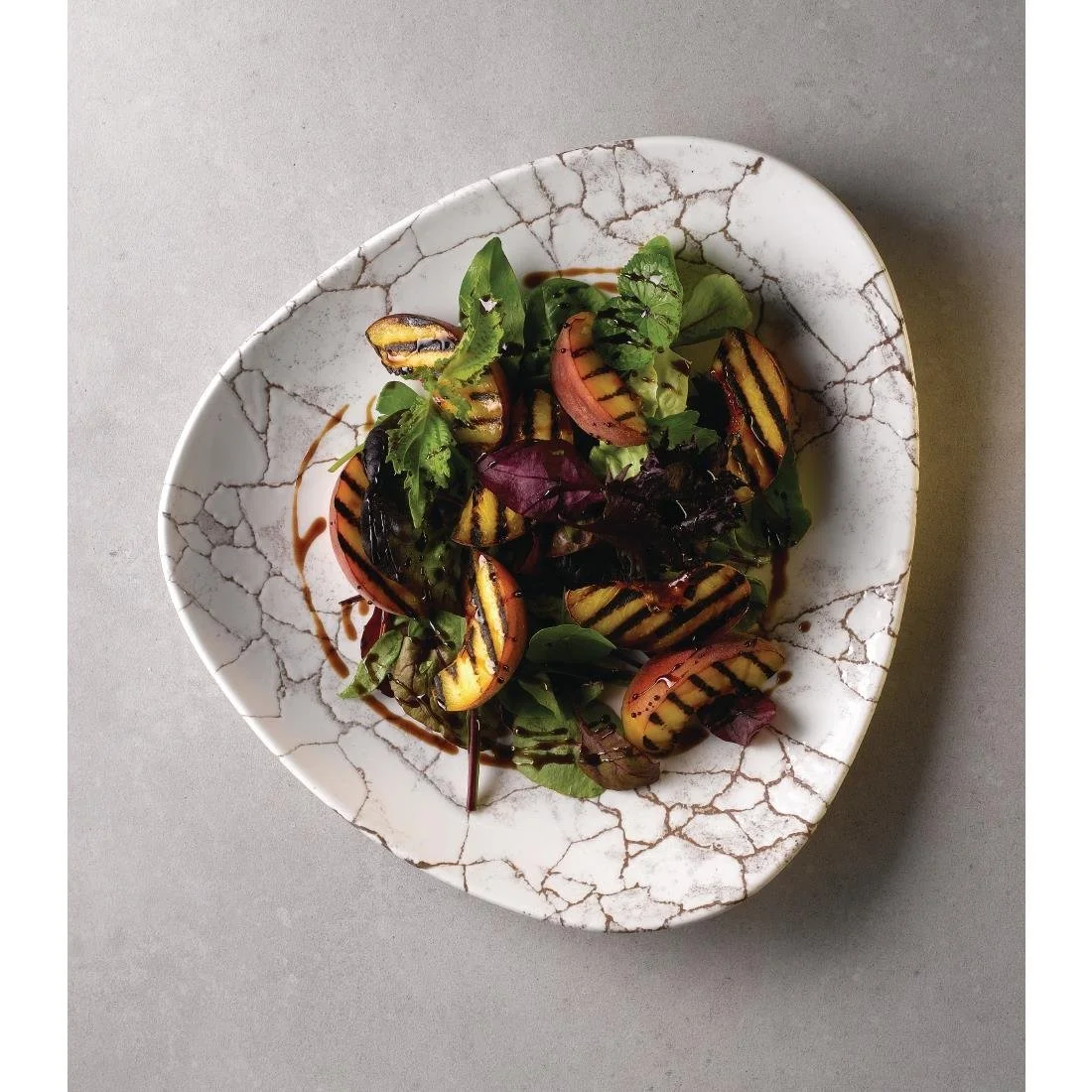 Churchill Studio Prints Kintsugi Agate Grey Lotus Plates 228mm (12 Pack) - Image 4