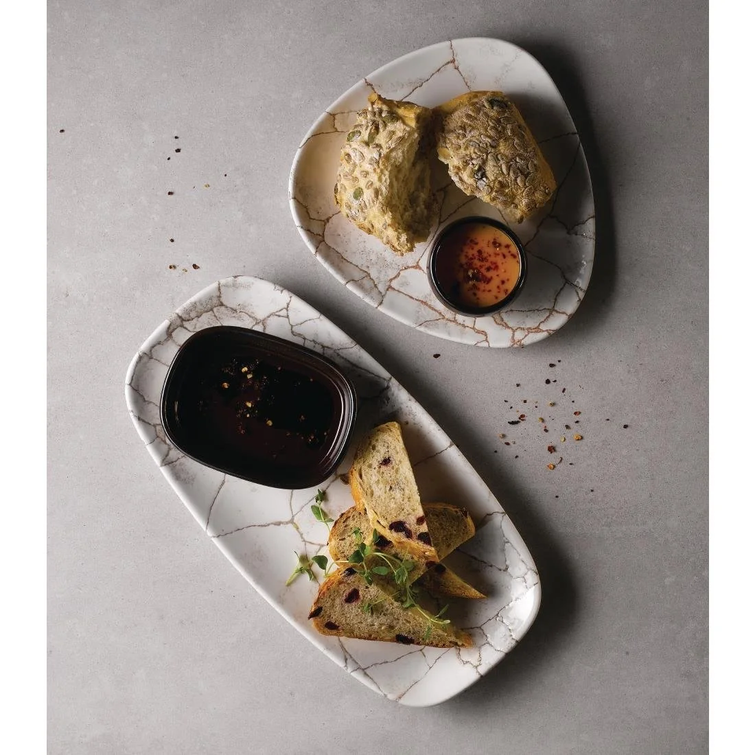 Churchill Studio Prints Kintsugi Agate Grey Lotus Plates 228mm (12 Pack) - Image 7